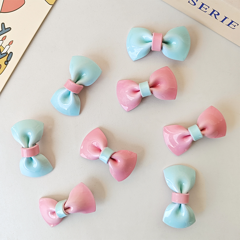 Korean-style cute bow gradient color hair clips, children's fashion and versatile side bangs hair clips, duckbill clips