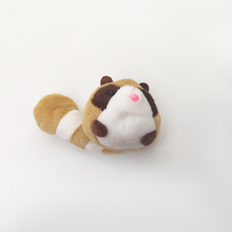 Cute long-tailed round squirrel plush toy, schoolbag pendant, cartoon creative keychain plush toy, mouse toy gift Item Picture