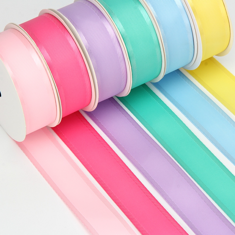 25mm wide-edge ribbed wine red packaging ribbon flower gift packaging ribbon hair accessory bow Specification image