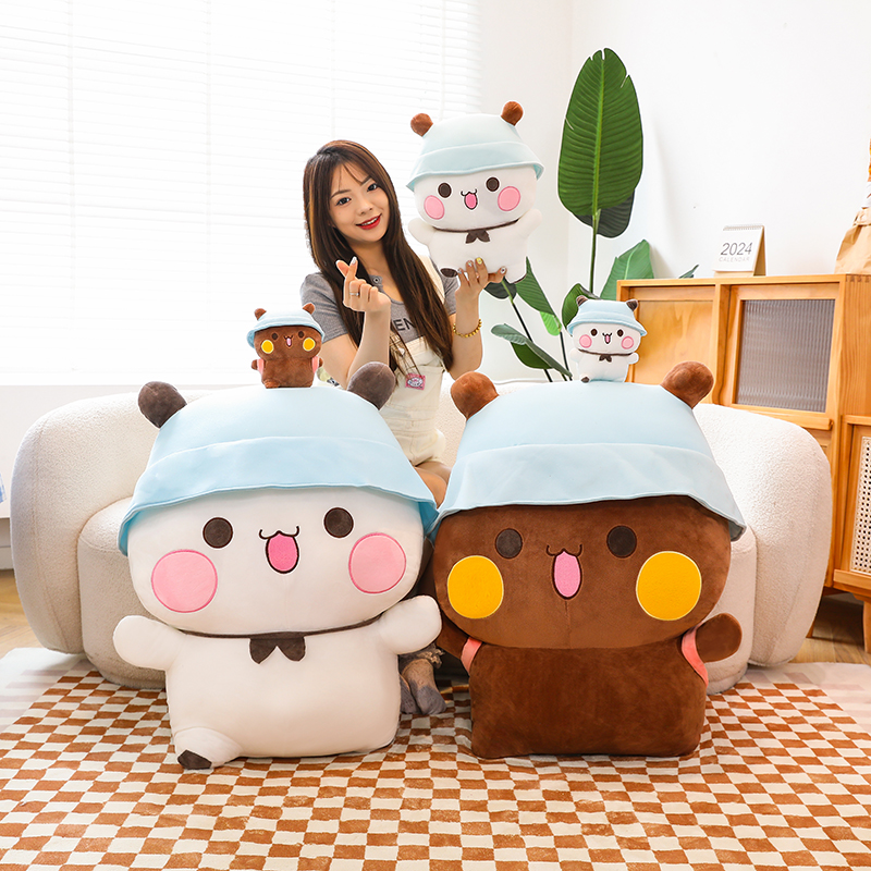 Plush panda emoji figurines, 2D anime merchandise, throw pillows, cartoon plush cushions, birthday gifts Specification image