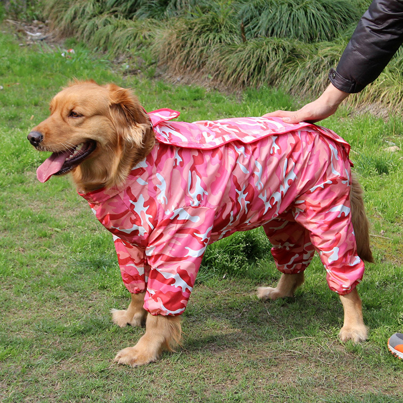 热销批发大狗雨衣金毛大型犬全包四脚雨披狗衣服狗狗雨衣产品图