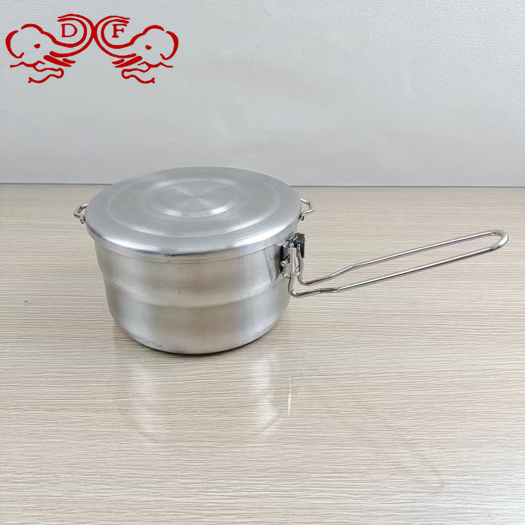 DF99230 Outdoor camping bento pot, 304 stainless steel cooking pot, folding single-handle lunch box, bento box, DF TRADINGHOUSE