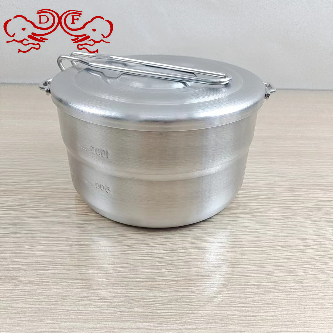 DF99230 Outdoor camping bento pot, 304 stainless steel cooking pot, folding single-handle lunch box, bento box, DF TRADINGHOUSE Item Picture