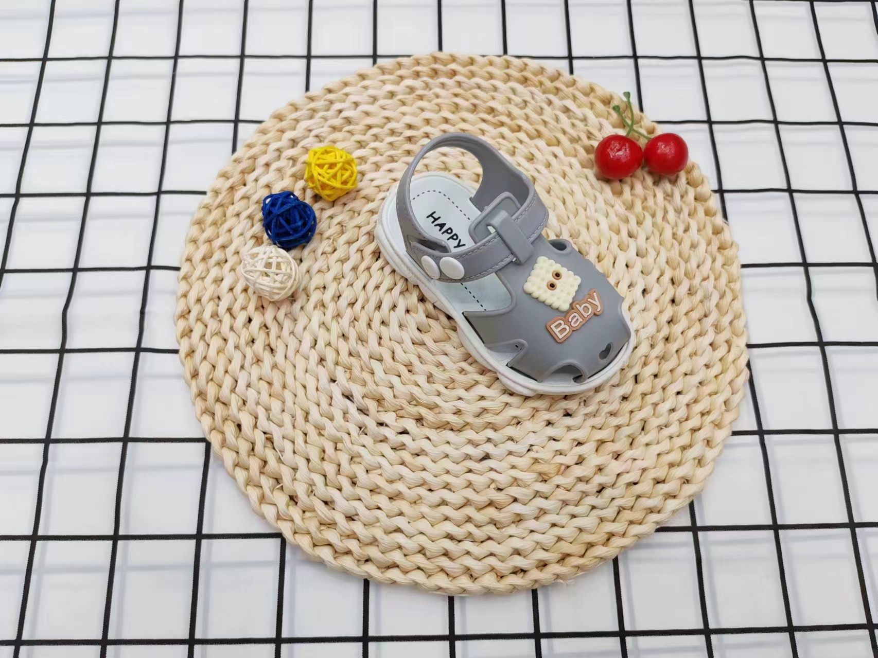Cute children wear sandals outside in summer Specification image