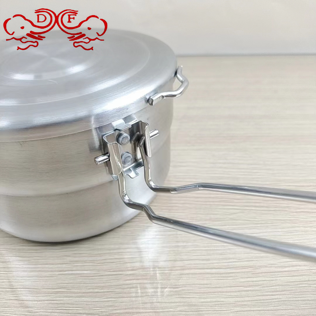 DF99230 Outdoor camping bento pot, 304 stainless steel cooking pot, folding single-handle lunch box, bento box, DF TRADINGHOUSE Specification image