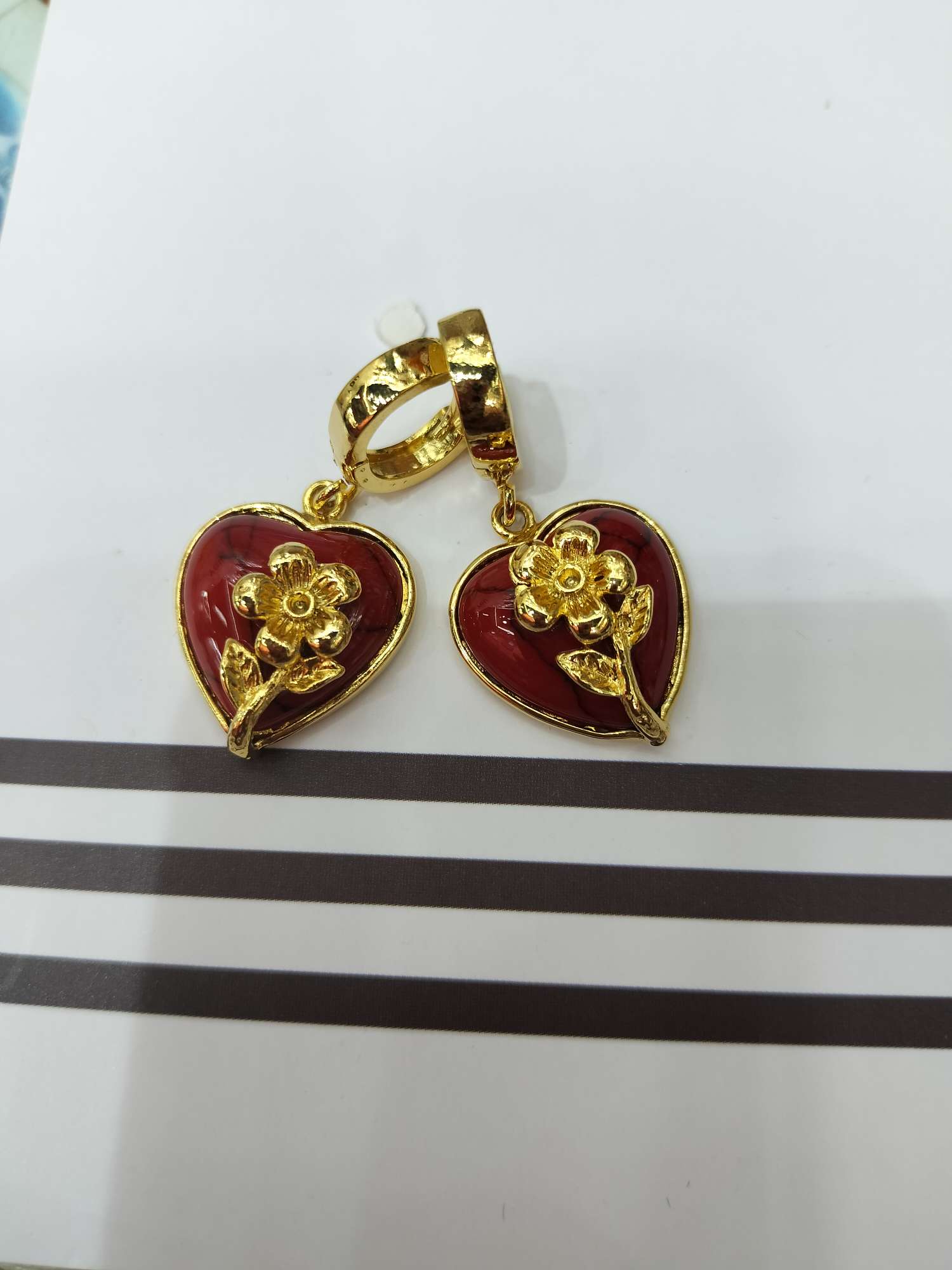 Custom-made all-copper color-retaining earrings for women, irregular and versatile, with a unique ethnic style jewelry design that showcases individuality