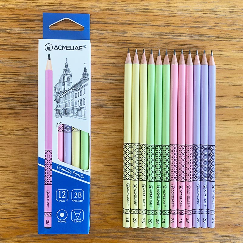 ACMELIAE Foil Transfer Printing 2B Dipped Pencil Round 43518 full figure