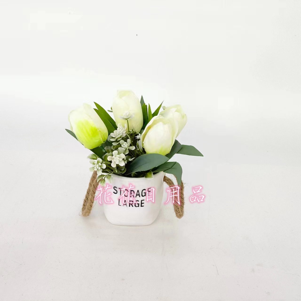 Artificial Flower Fake Flower Bonsai Plastic Basin 5 Head Tulip Decoration Pieces Specification drawing