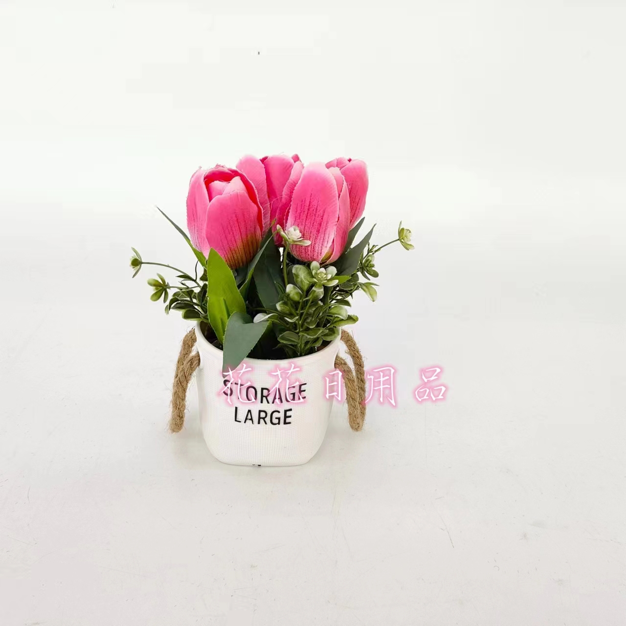 Artificial Flower Fake Flower Bonsai Plastic Basin 5 Head Tulip Decoration Pieces Item Picture