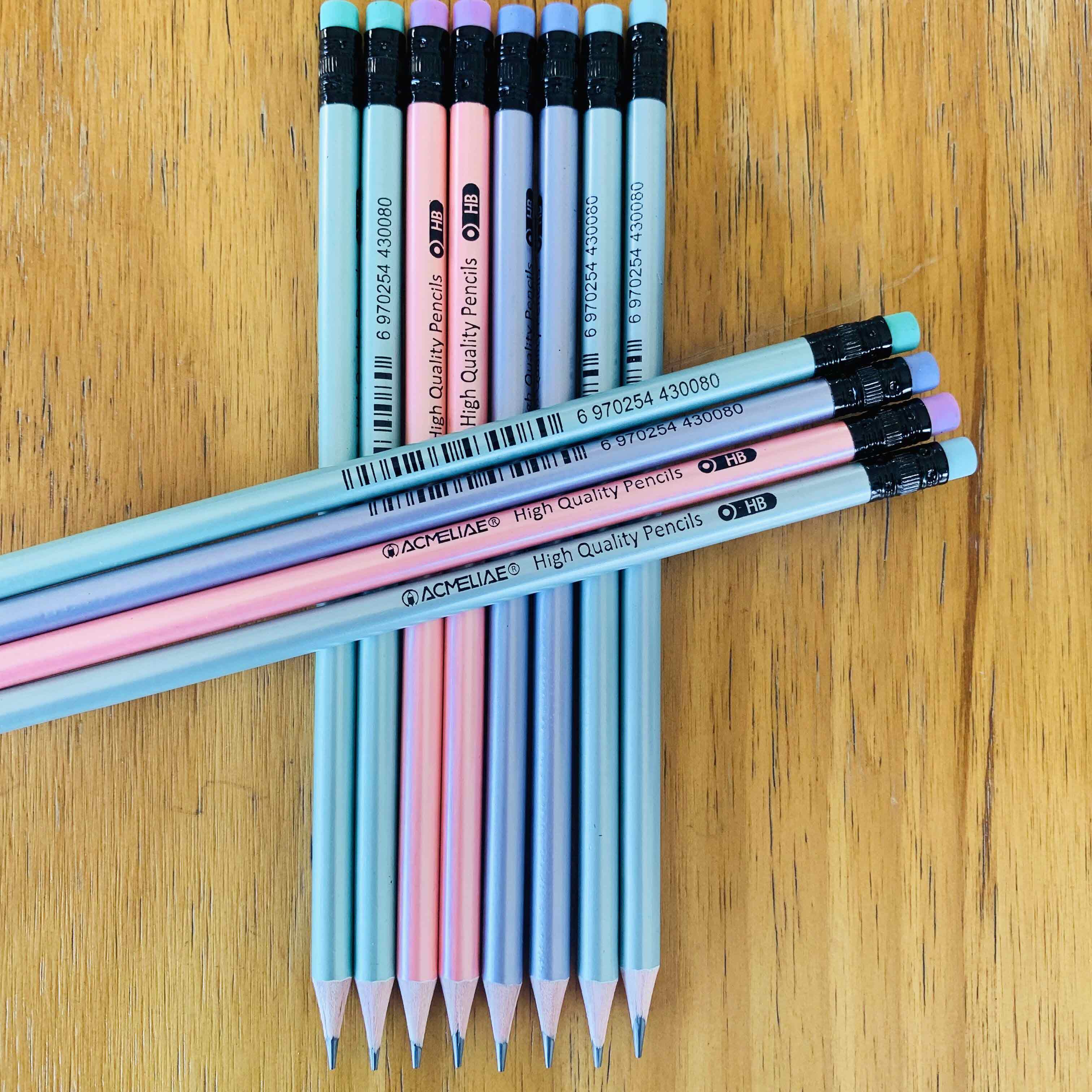ACMELIAE Pearl Coating HB Pencil Round/ with eraser 43016 Specification drawing