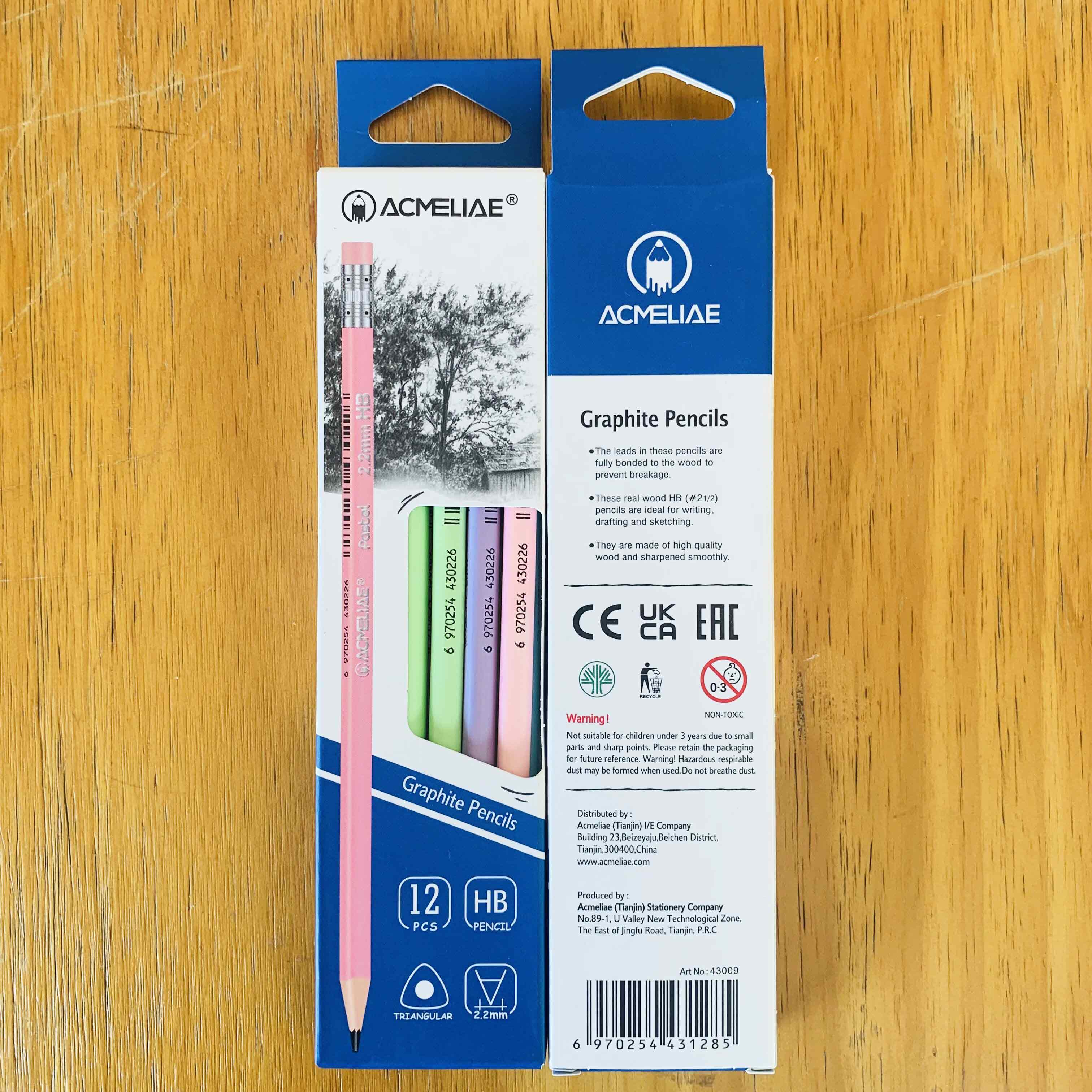 ACMELIAE 12 PCS Pastel HB pencil / with eraser details Picture