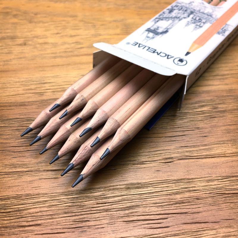 ACMELIAE Natural Wood Foil Transfer Printing HB Pencil Round Application Scenario