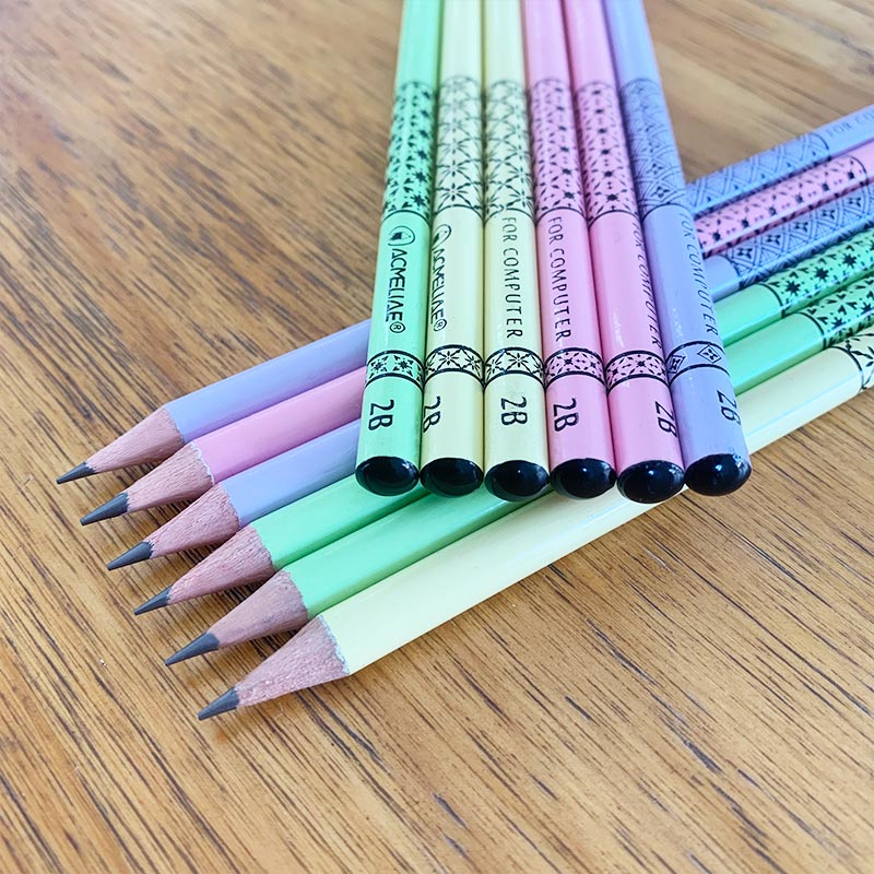 ACMELIAE Foil Transfer Printing 2B Dipped Pencil Round 43518 Specification drawing