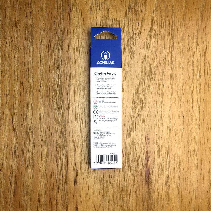 ACMELIAE Natural Wood Foil Transfer Printing HB Pencil Round details Picture