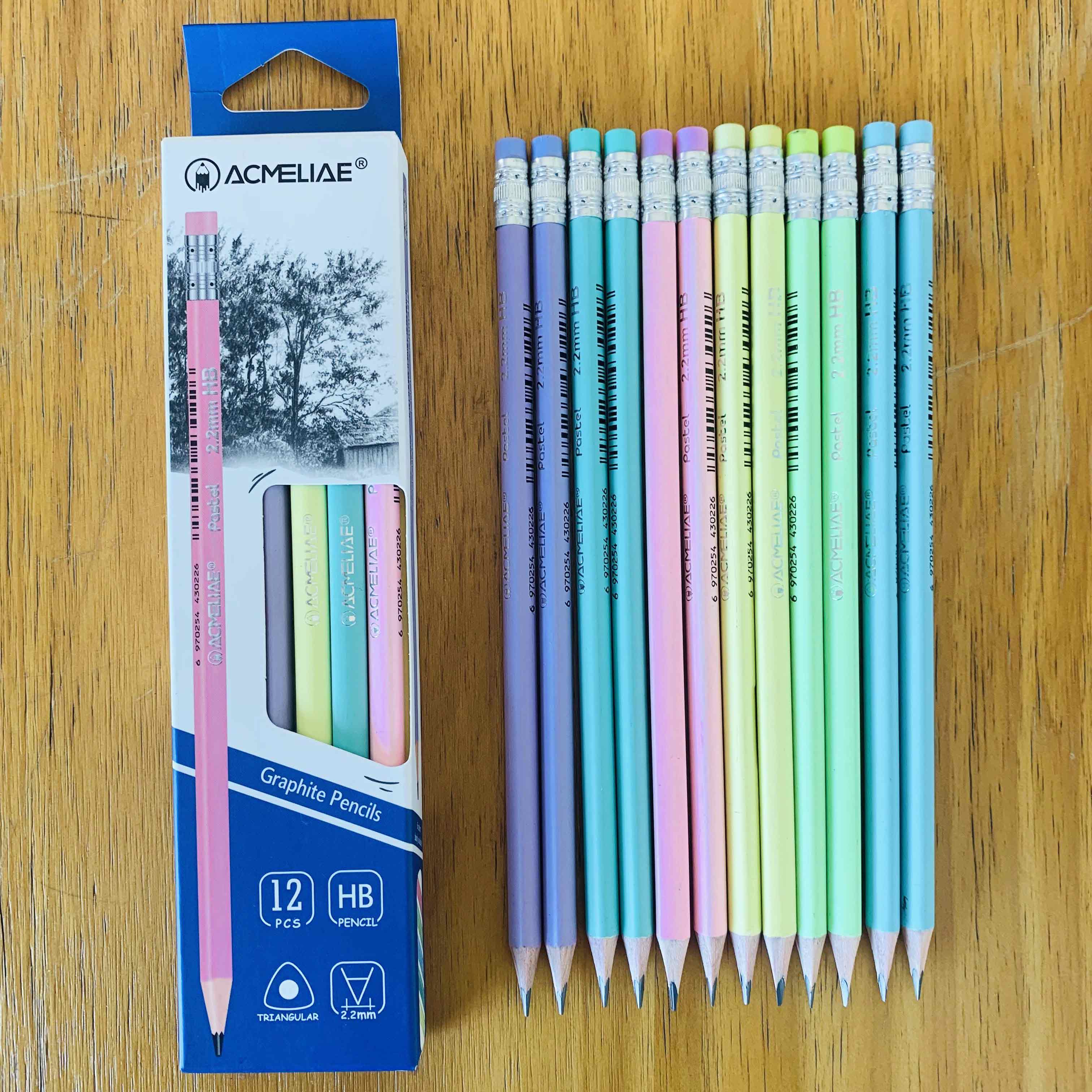 ACMELIAE 12 PCS Pastel HB pencil / with eraser full figure