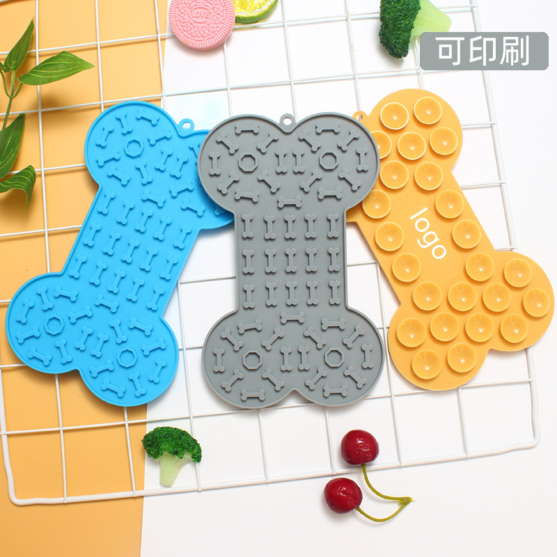 Silicone Dog Lick Mat Suction Cups Lick Mat Slow Feeder 图