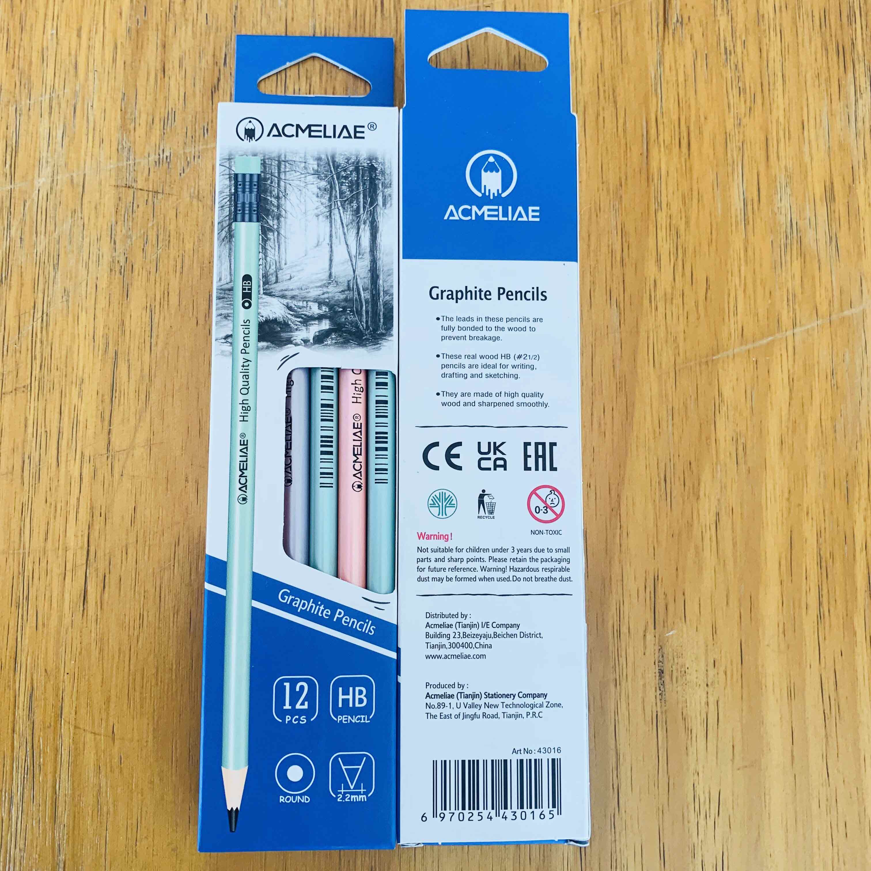 ACMELIAE Pearl Coating HB Pencil Round/ with eraser 43016 details Picture