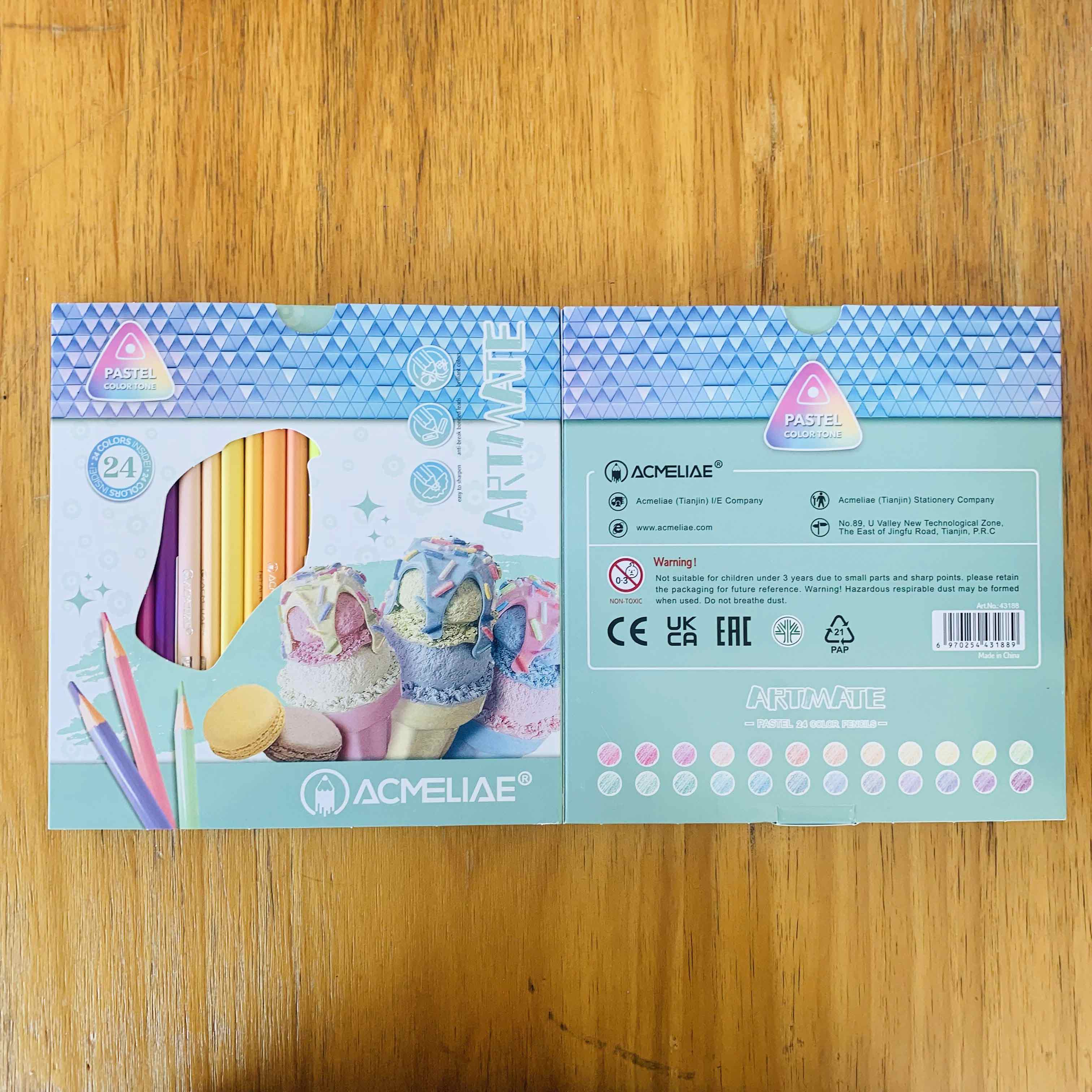 ACMELIAE 7”24 Pcs Pastel color pencils details Picture