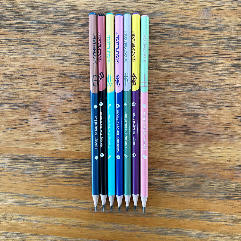 ACMELIAE 7 PCS HB week pencil 43998 details Picture