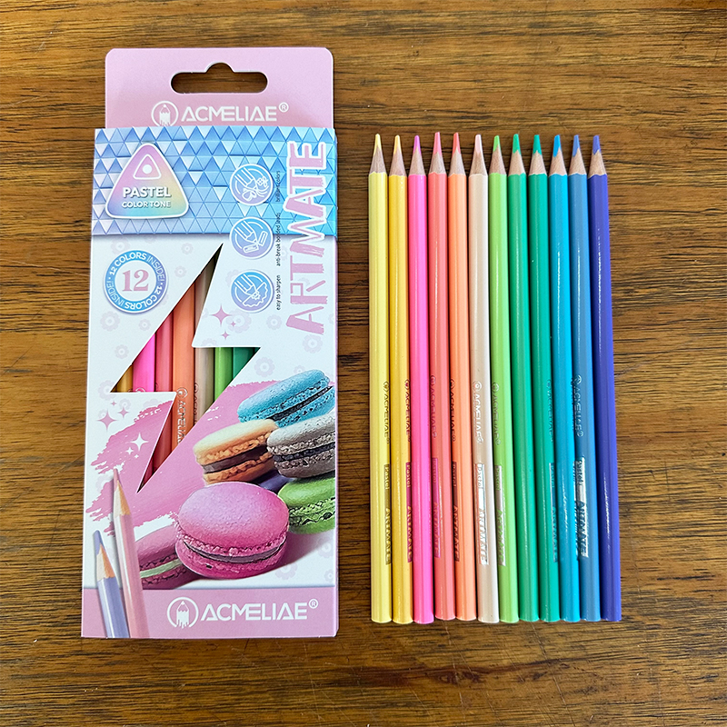 ACMELIAE 7”12 Pcs Pastel color pencils details Picture