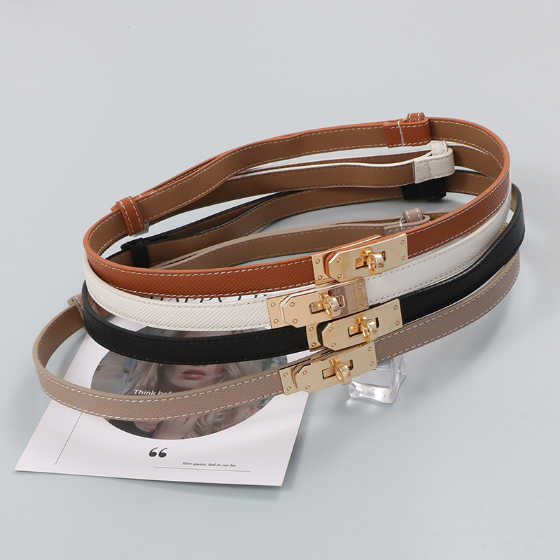 Belt ladies hundred with skirt waist trim suit shirt adjustable skinny belt jeans with smooth buckle