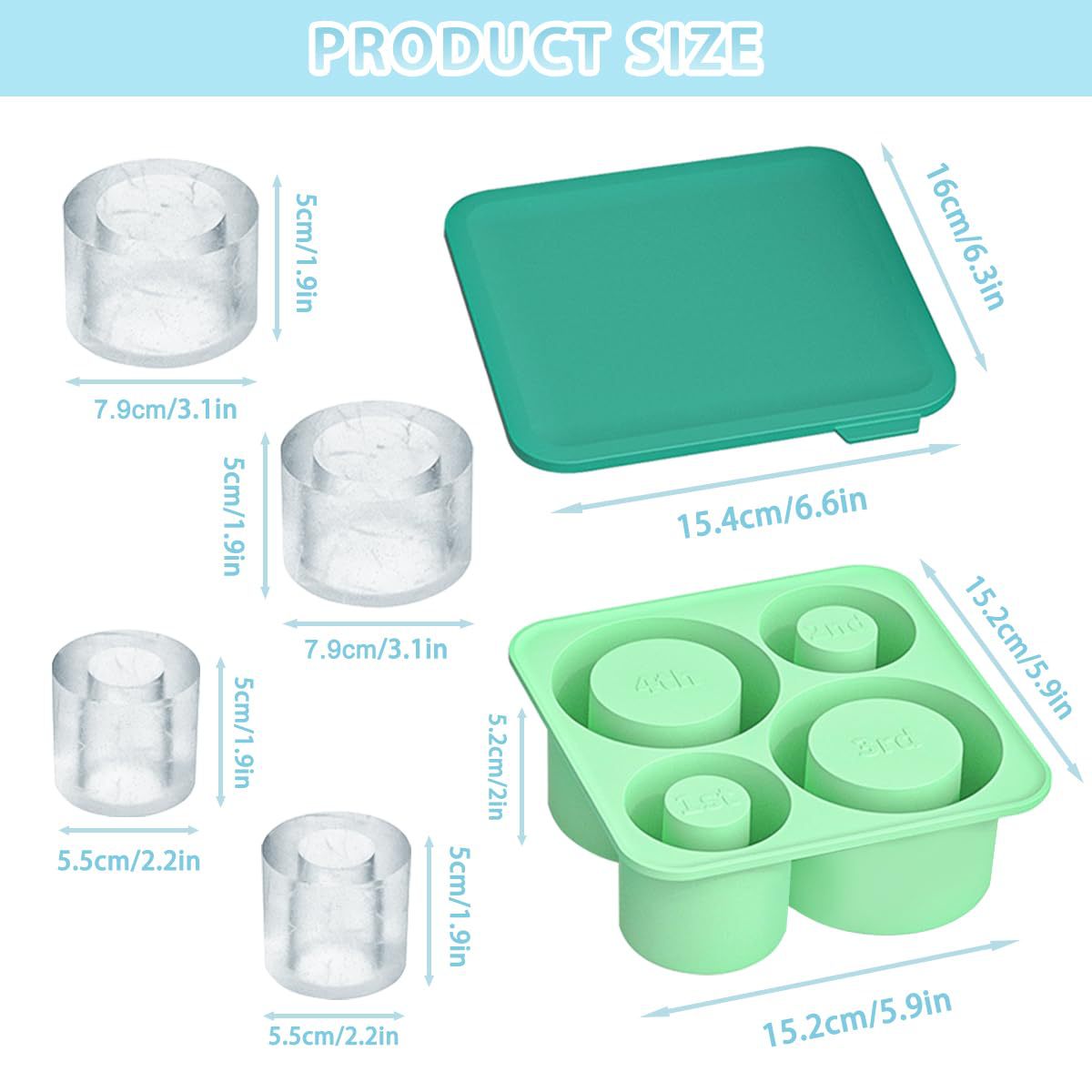 冰格/硅胶冰格冰盒/冰球模具/33冰格/折叠冰壶白底实物图