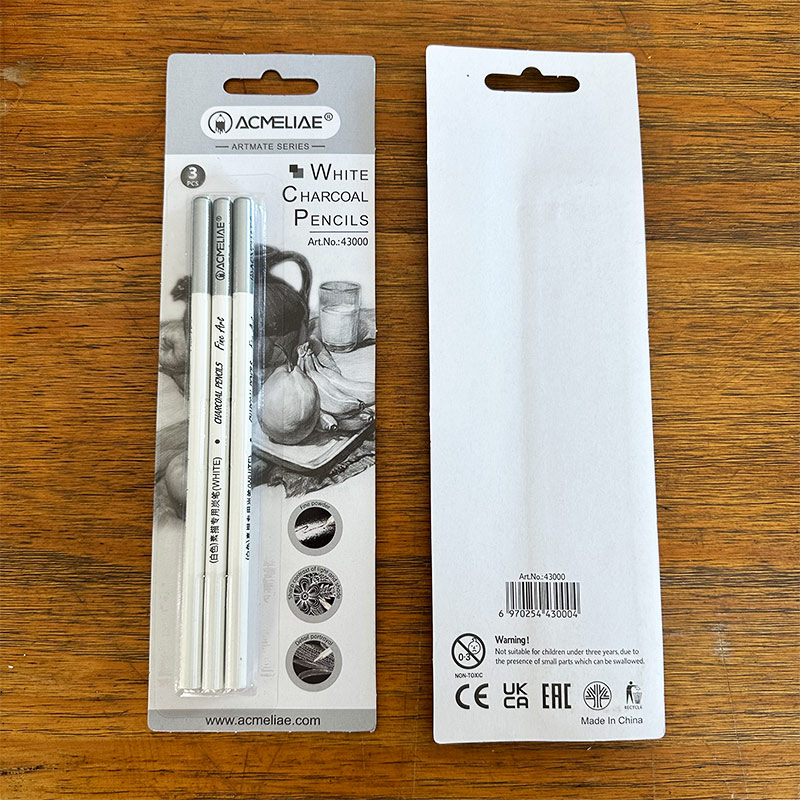 ACMELIAE 3 PCS White Charcoal Pencil/ blister card full figure
