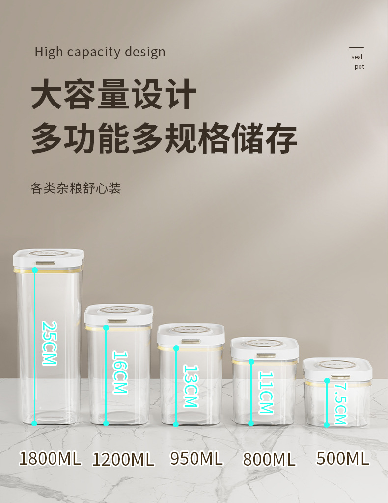 Y192--وعاء مختوم يحتوي على 500ML يمكن تكوينه بطريقة شفافة لعلب الحبوب الخفيفة الخفيفة detail image 1