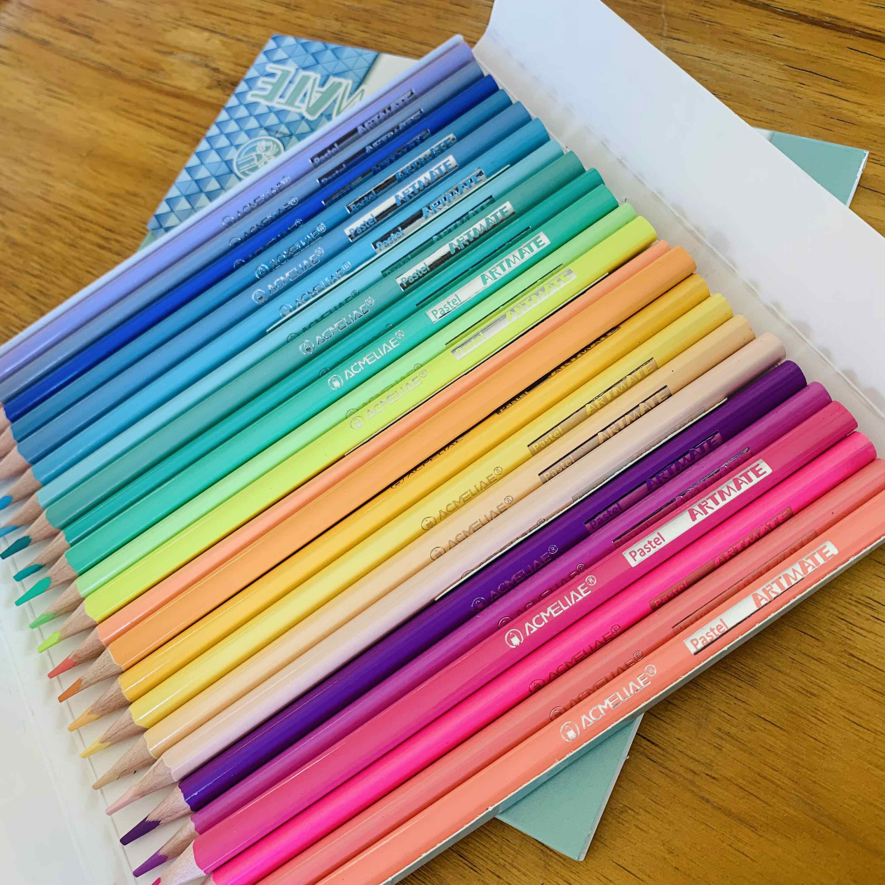 ACMELIAE 7”24 Pcs Pastel color pencils Specification drawing