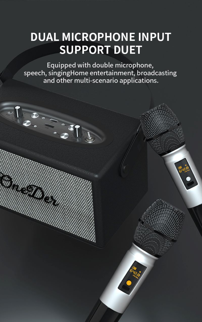 新品上市！oneder D7 多功能 复古 双麦 蓝牙音箱，音质超赞！！！