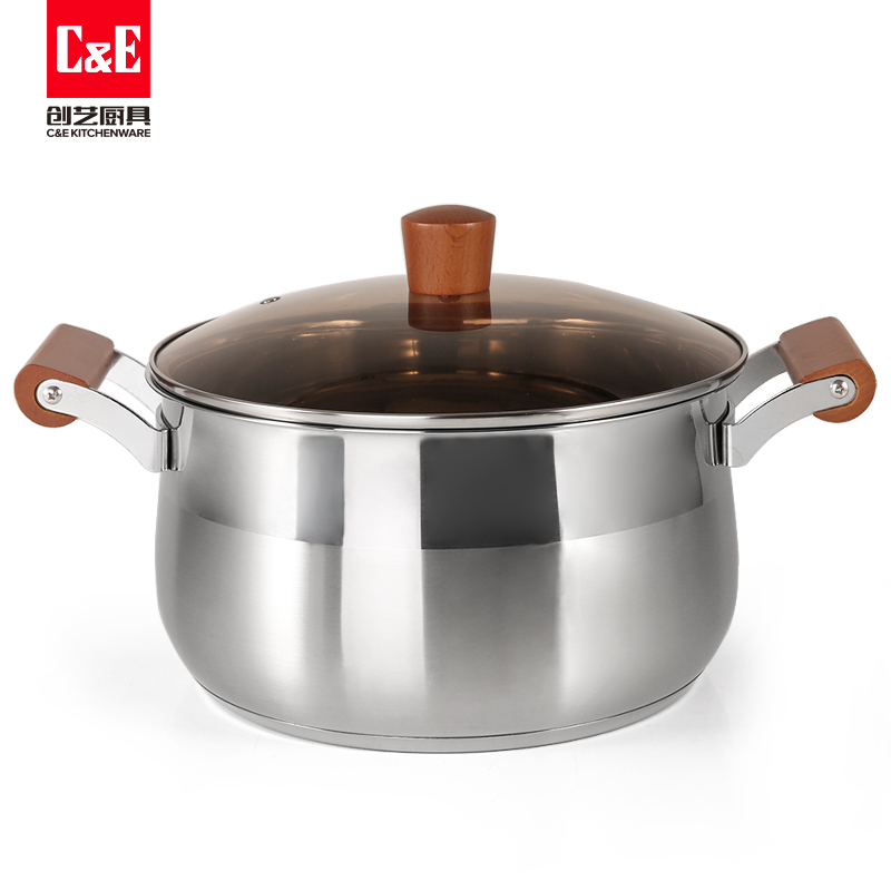 C&E Creative Steamer 304 stainless steel, double-layer multi-functional pot with top steaming and bottom boiling, large-capacity soup pot, kitchenware for home use pic 6