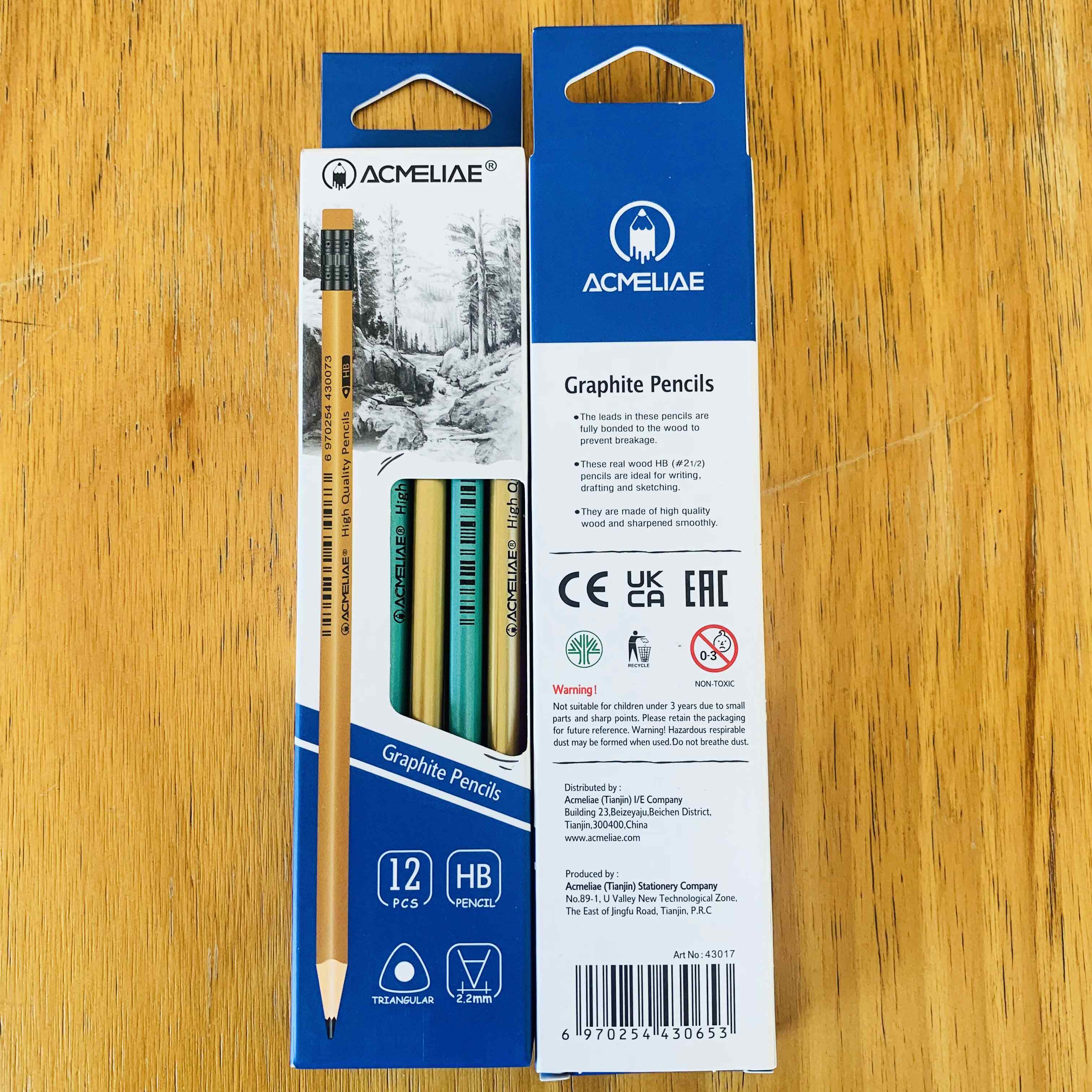 ACMELIAE Metallic Coating HB Pencil Triangular with eraser details Picture