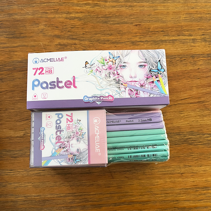 ACMELIAE 72 PCS HB Macaron Pencils in PS tube details Picture