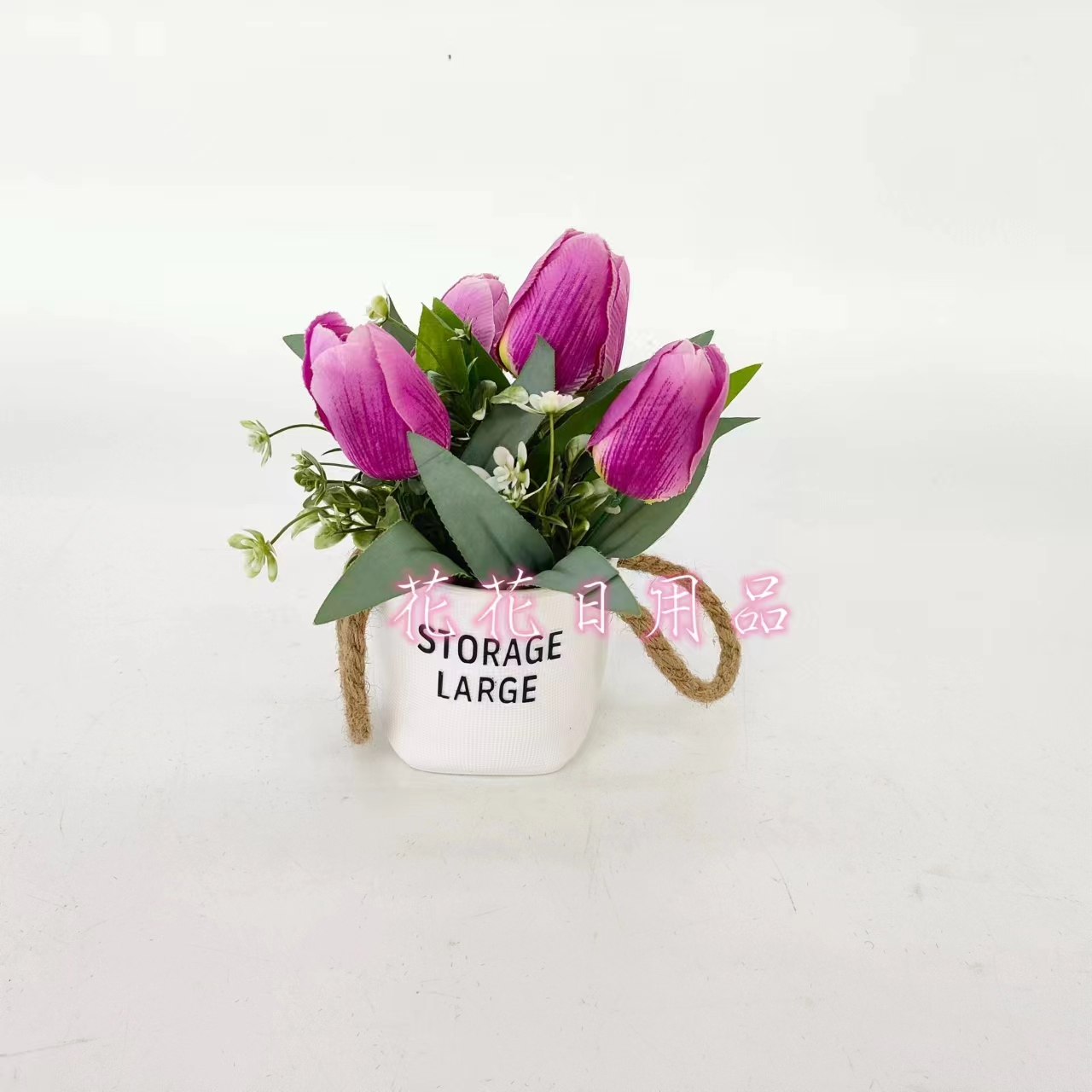 Artificial Flower Fake Flower Bonsai Plastic Basin 5 Head Tulip Decoration Pieces Application Scenario