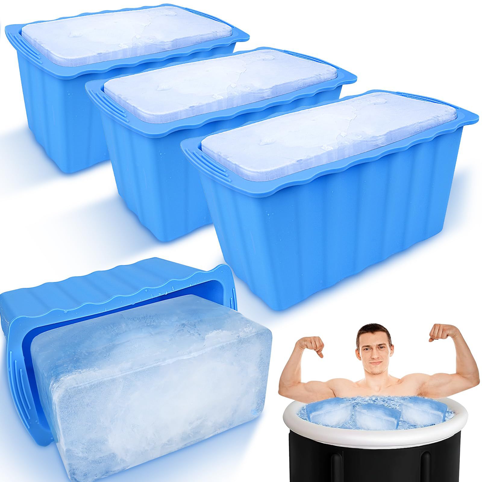 Reusable Ice Extra Large Cube Trays Silicone Ice Cube Molds