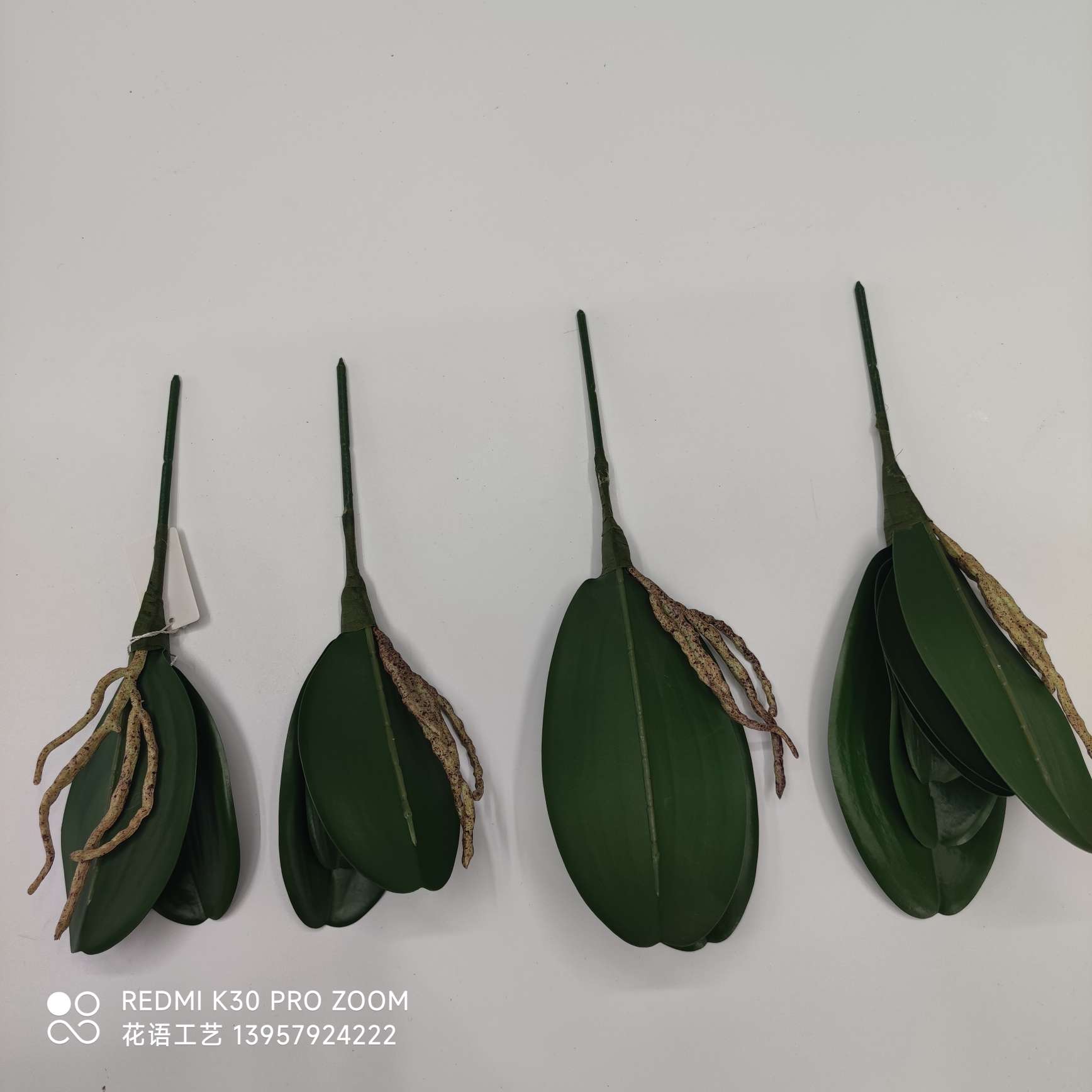 Artificial flower Phalaenopsis leaves, soft material leaves, EV leaves, home artificial flowers, hotel decorative green plants wholesale detail image 3