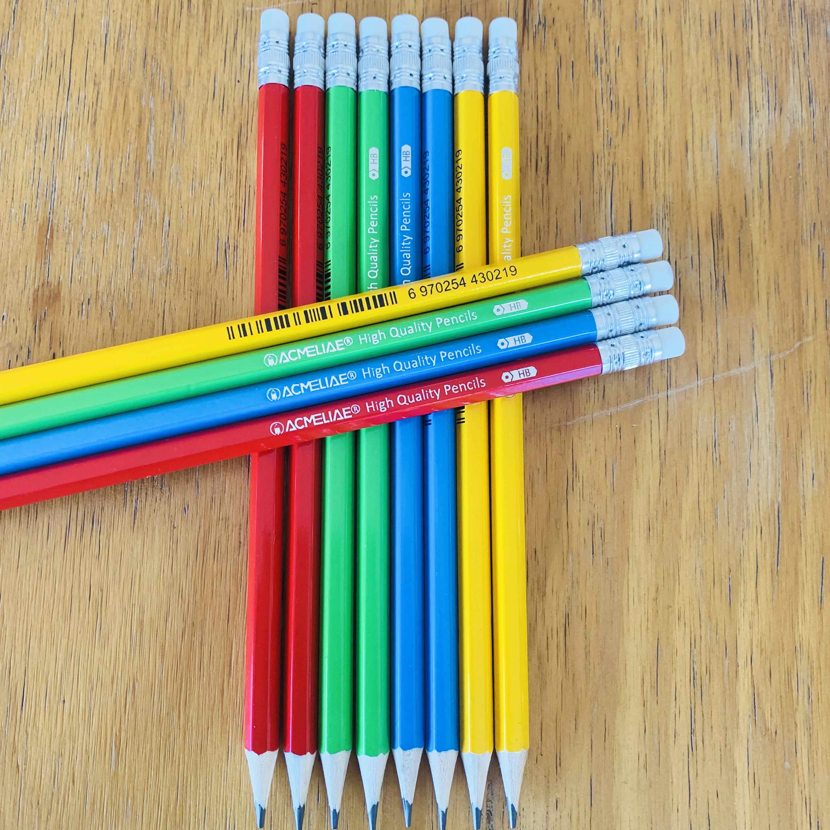 ACMELIAE Color Coating HB Pencil Hexagonal/with eraser Specification drawing