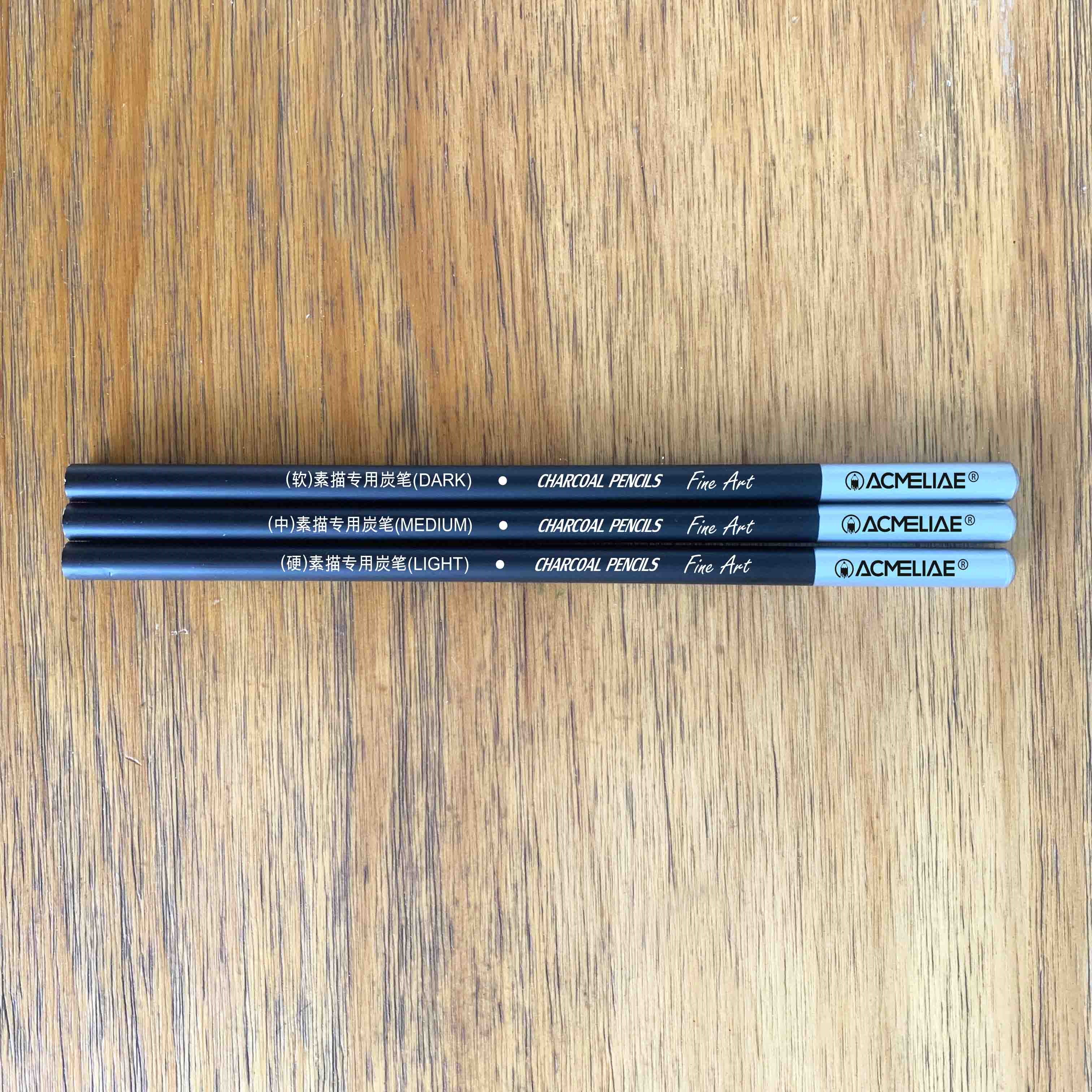 ACMELIAE Three Charcoal Pencils (Light/Medium/Dark) details Picture