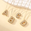 Simple and fashionable, light luxury, slightly inlaid zircon letter necklace pendant, copper 26-letter pendant collarbone chain accessory necklace details Picture