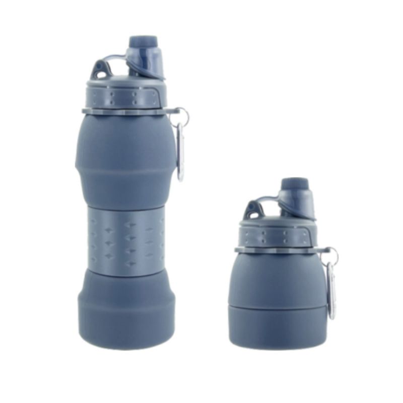 Food-grade silicone water bottle for sports, portable folding water cup for outdoor mountain climbing and cycling details Picture
