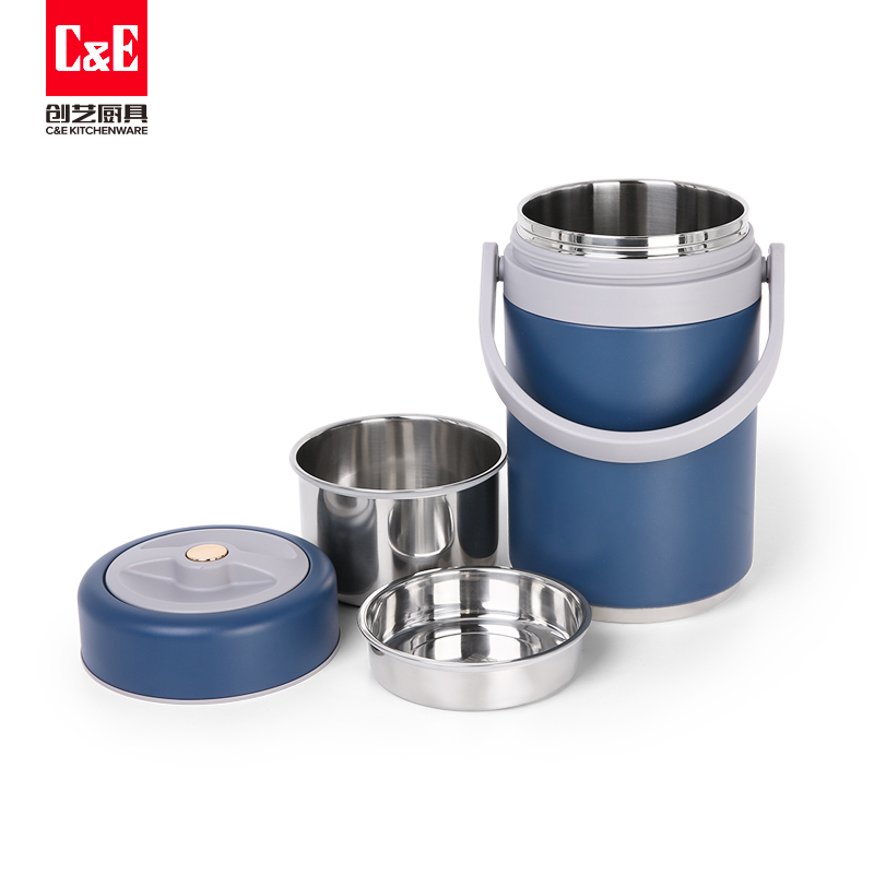 C&E Creative Vacuum Pot 2.2L large capacity 304 stainless steel insulated box multi-functional insulated pot kitchenware for home use details Picture