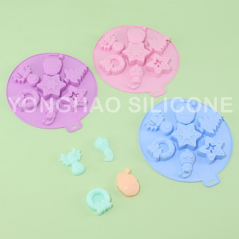 7 Cavity Christmas Silicone Cake Candy Baking Chocolate Mold细节图