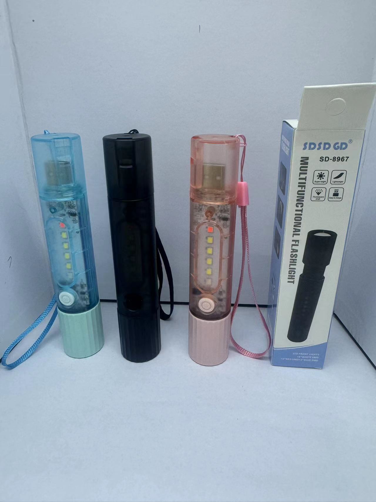 Multi-functional outdoor flashlight, LED flashlight, handheld flashlight