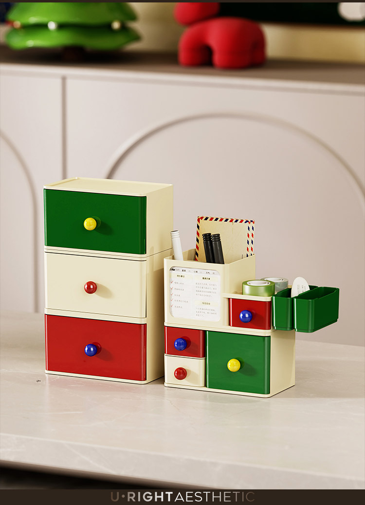 The Q35-QY2371 dopamine desktop storage box can be stacked with a dust-proof storage box and a stationery and miscellaneous storage box detail image 5