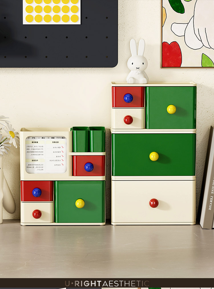 The Q35-QY2371 dopamine desktop storage box can be stacked with a dust-proof storage box and a stationery and miscellaneous storage box detail image 6