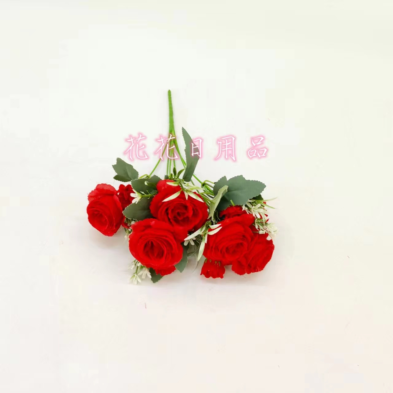 Artificial Flower Fake Flower Bonsai Single 5 Fork Vase Rose Decoration details Picture