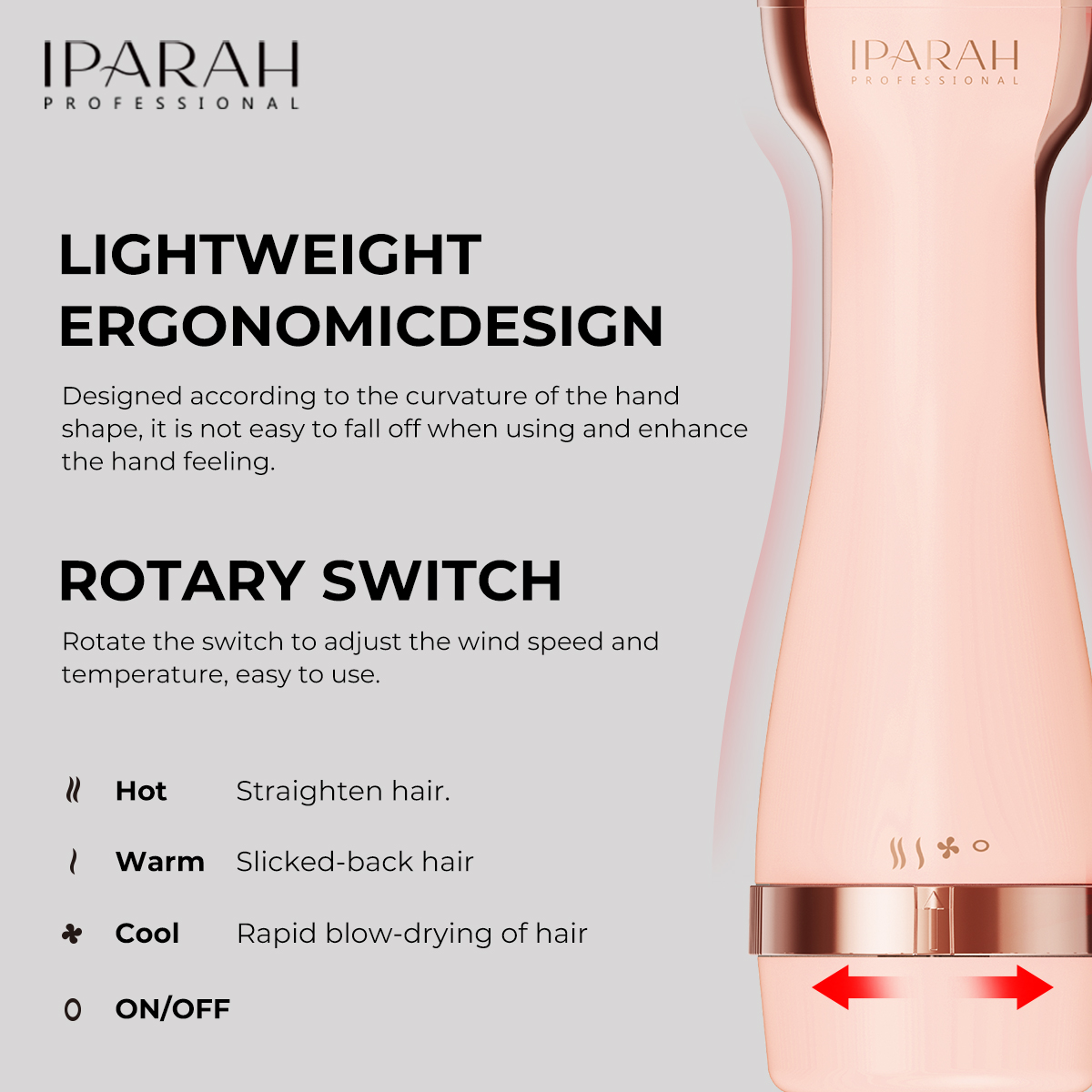 IPARAH Cross-border export air and hot air comb, Hair comb, Natural styling straight hair Comb 263 Application Scenario