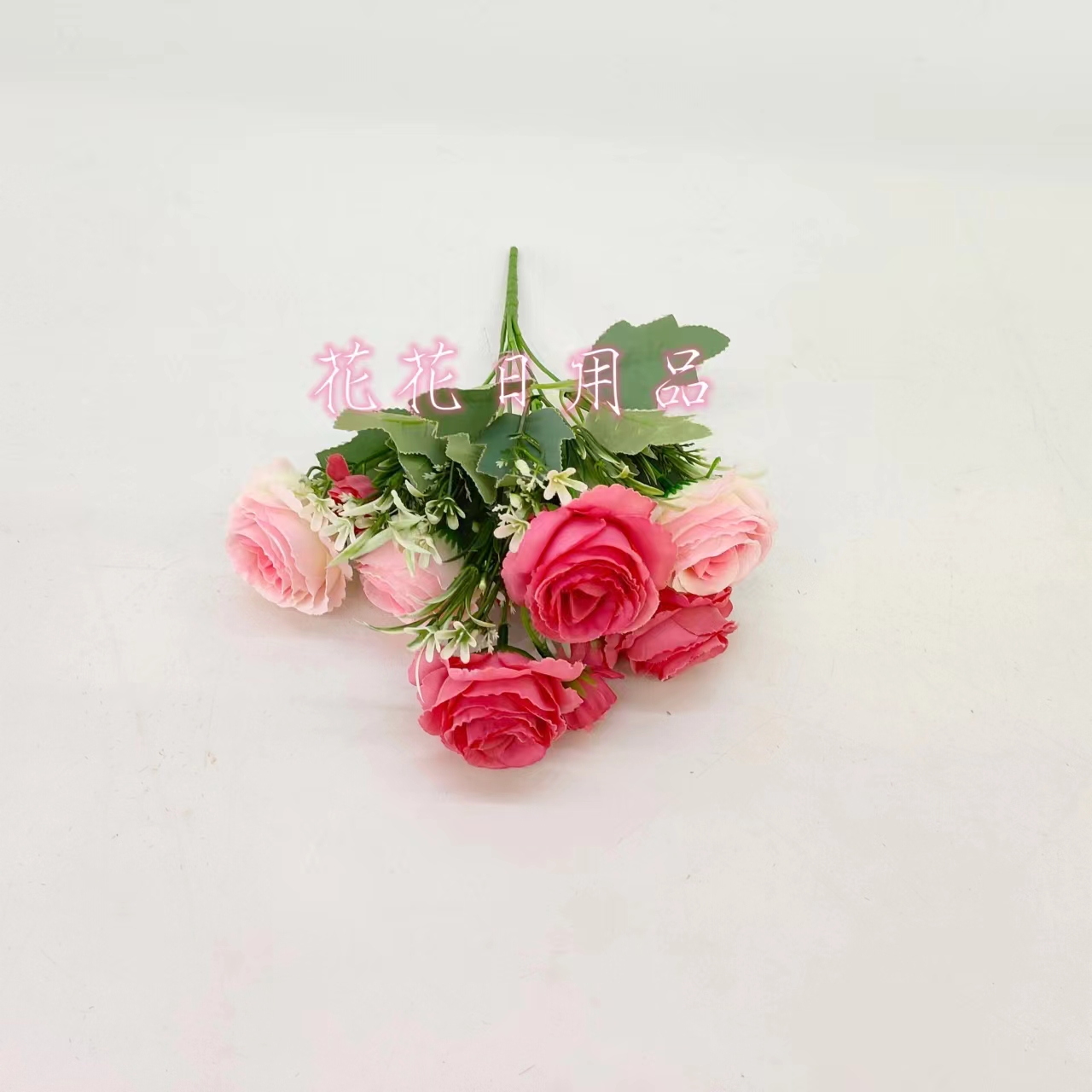 Artificial Flower Fake Flower Bonsai Single 5 Fork Vase Rose Decoration Specification drawing