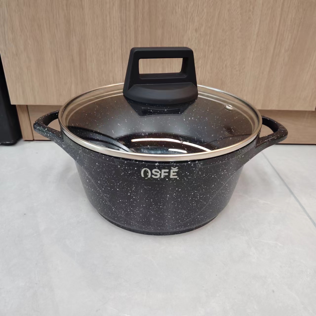 Olla Al Vapor Piedra De Arroz Antiadherente Olla Con Esmalte De Dos Orejitas Color Olla Al Vapor Piedra De Arroz Antiadherente Olla Con Esmalte De Dos Orejitas Color Dibujo de la especificación