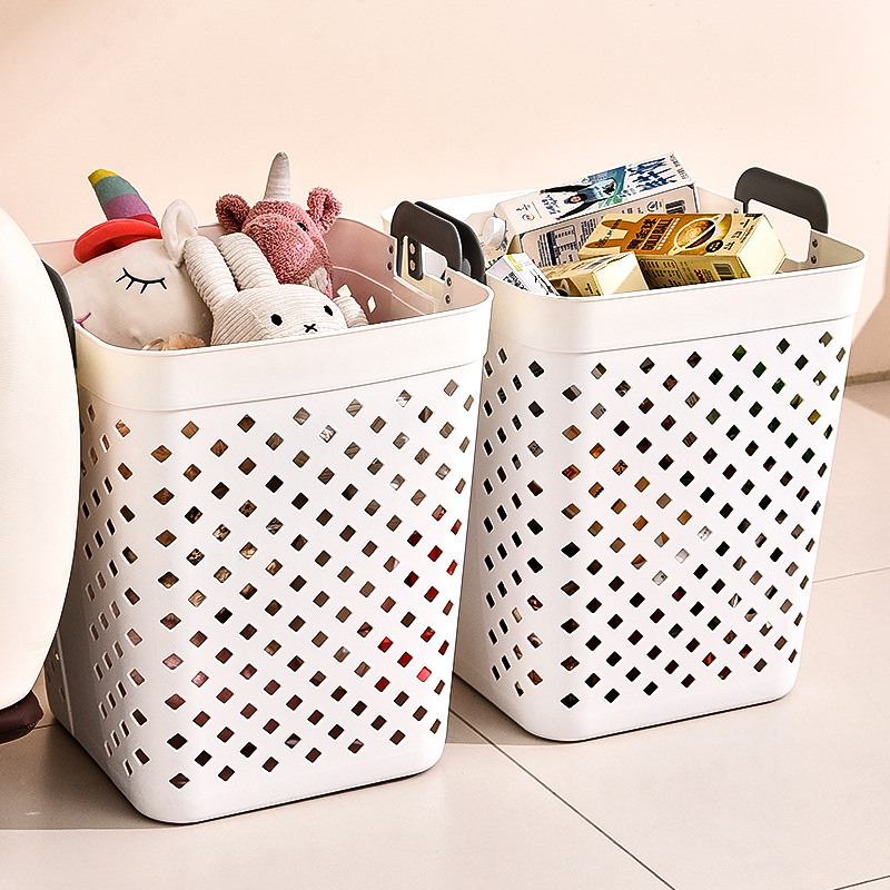 S41-2204 Dirty clothes basket, large storage basket, breathable dirty clothes basket, plastic laundry basket, bathroom portable storage basket Application Scenario
